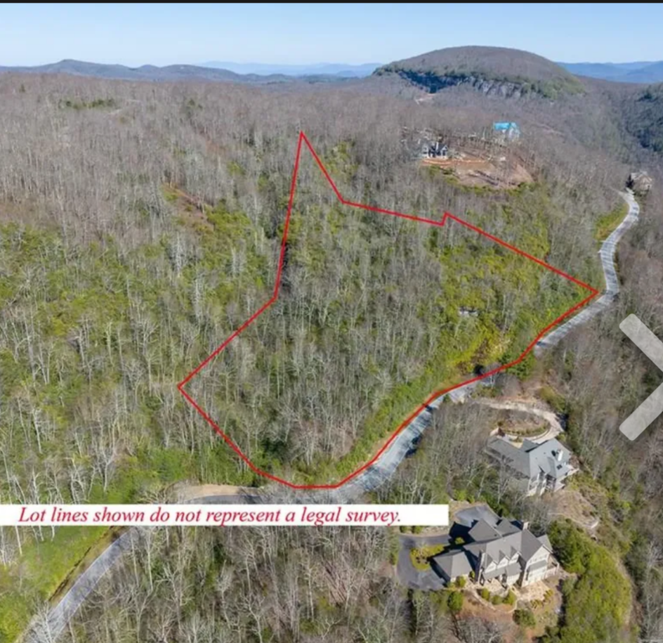 Aerial view of Lake Toxaway parcel
